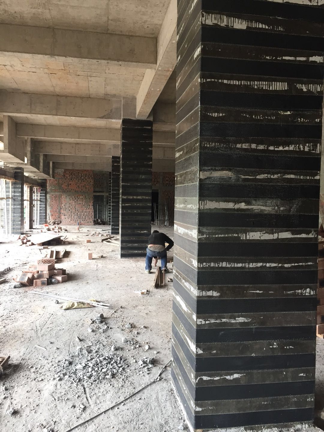 禅城碳纤维加固混凝土柱施工